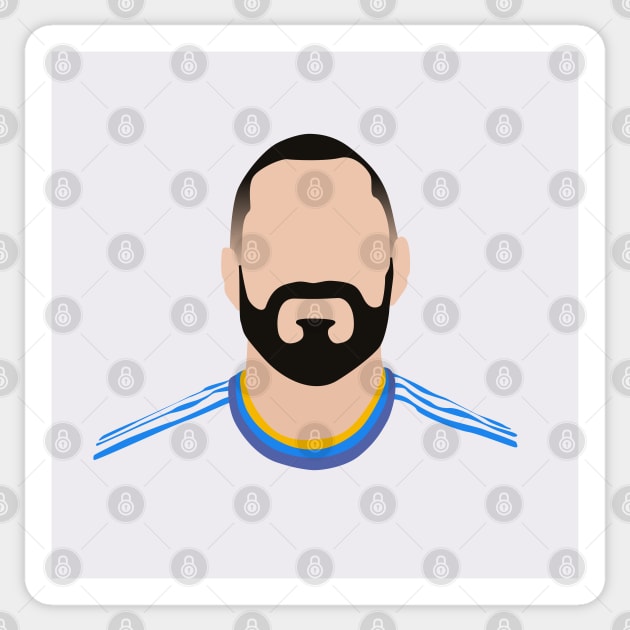 Karim Benzema Minimalistic Face Art Sticker by GotchaFace